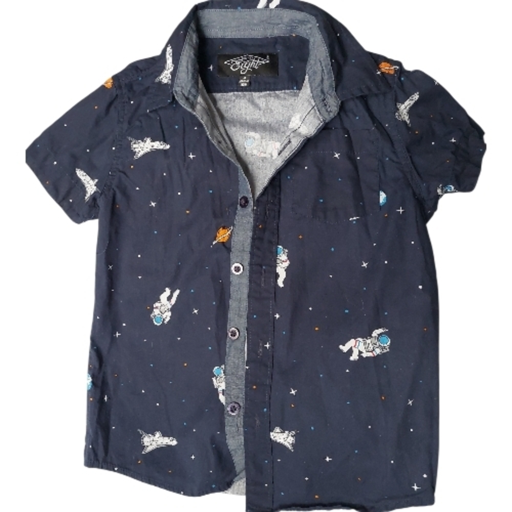 Eighty Eight Dark Blue Space Adventure Kids Shirt